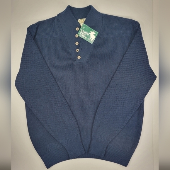 L.L. Bean Other - NEW Vintage LL Bean Fisherman Sweater Men's XXL 2XL Henley USA Made Navy Blue